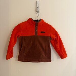 4T Columbia Steens Mtn II Orange and Brown Fleece Pullover